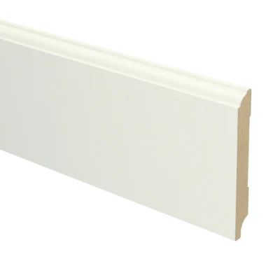 Vochtwerende MDF plint Eigentijds 12x90mm wit Gelakt RAL9010 - 16047