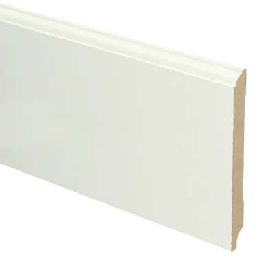 Vochtwerende MDF plint Eigentijds 12x120mm wit Gelakt RAL9010 - 16048