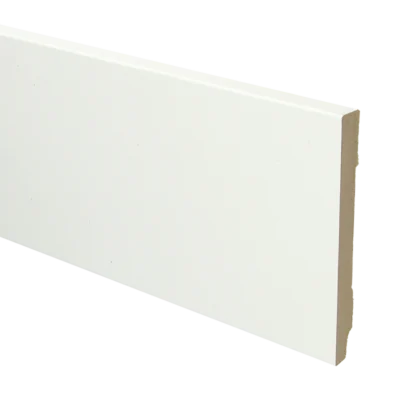 Vochtwerende MDF plint Modern Recht 12x90mm Wit Folie - 16752