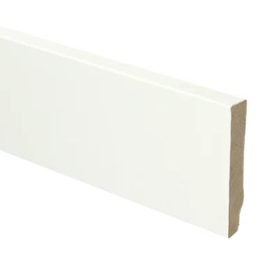Vochtwerende MDF plint Modern Recht 12x70mm Wit Folie - 16750