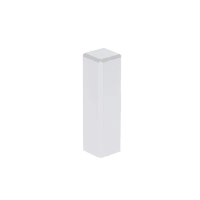 Vochtwerende MDF hoek/eindstuk t.b.v. MDF plint 18x70mm Gelakt Verkeerswit RAL9016 - 16537