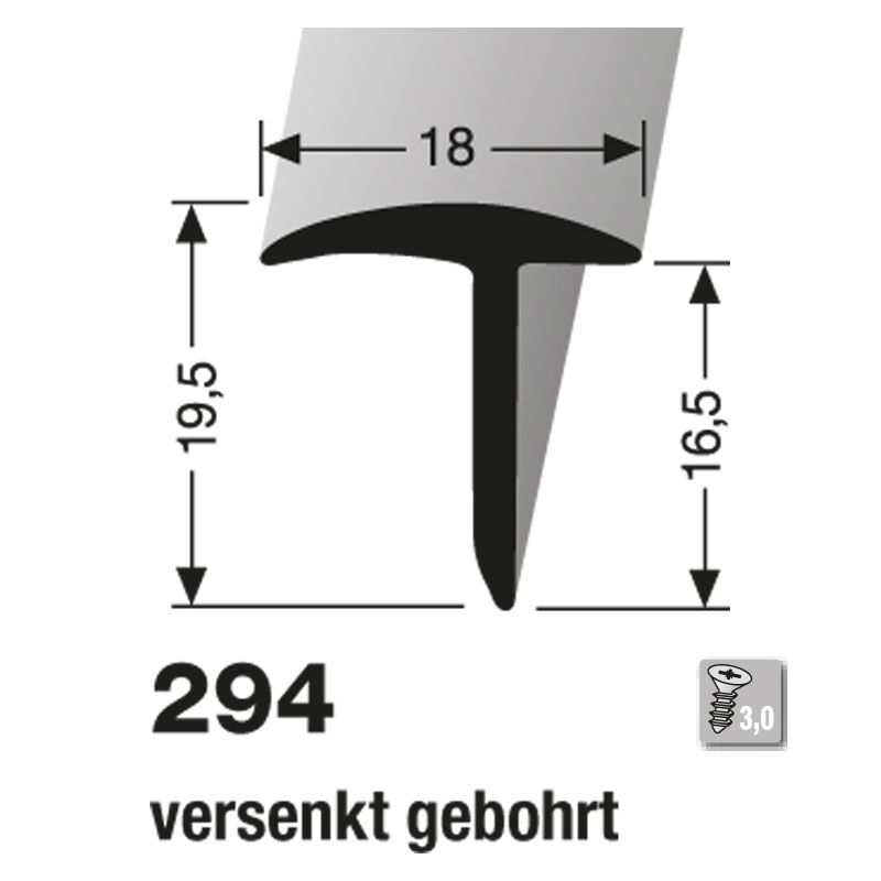 Luikprofiel Kuberit Schroef RVS 250cm - 71318 - Afbeelding 2
