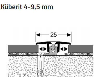 Dilatatieprofiel Kuberit schroef 4-9.5mm Zilver 300cm - 41715 - Afbeelding 2