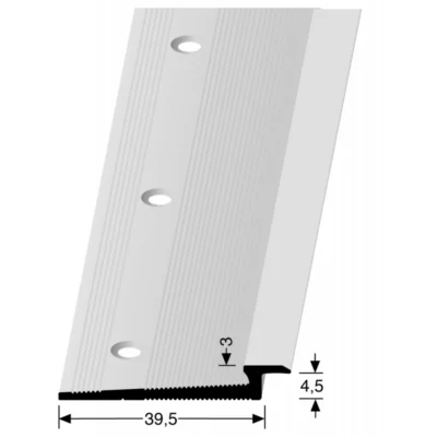 Afsluitprofiel t.b.v. 4,5 mm PVC RVS geborsteld - 51780
