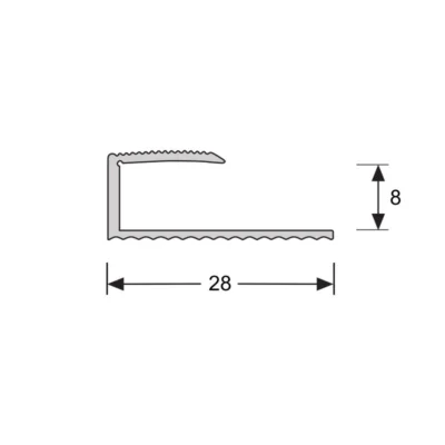 U-profiel verlijmen 8.1mm RVS 90cm - 61156