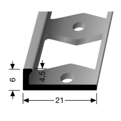 In-egaliseer eindprofiel tot 4.5mm PVC schroef Zilver 250cm - 65465