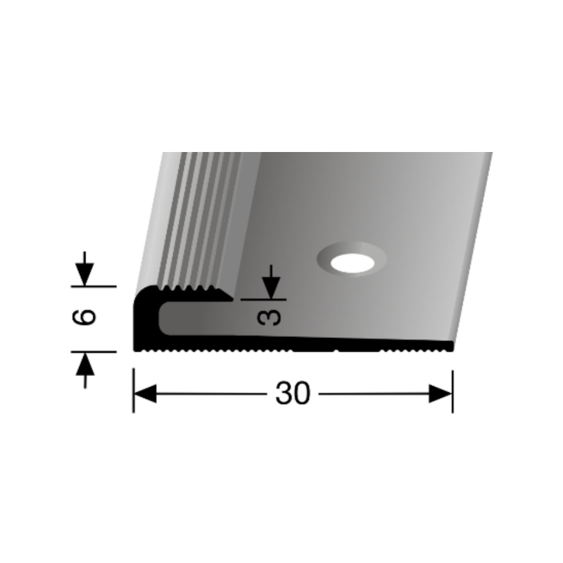 Inschuif eindprofiel 6mm voor 3mm PVC schroef Zilver 250cm - 65422 - Afbeelding 2