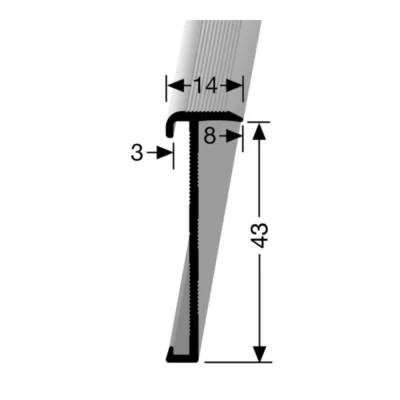 Universeel Trapneusprofiel 43mm schroef Brons tbv PVC 2-3mm - 65426