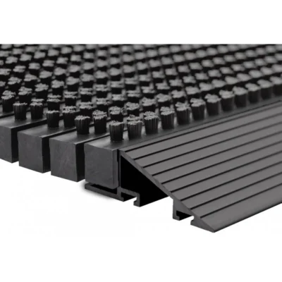 Buitenmat de Luxe Zwart met Antraciet strip 50x80cm - 94399