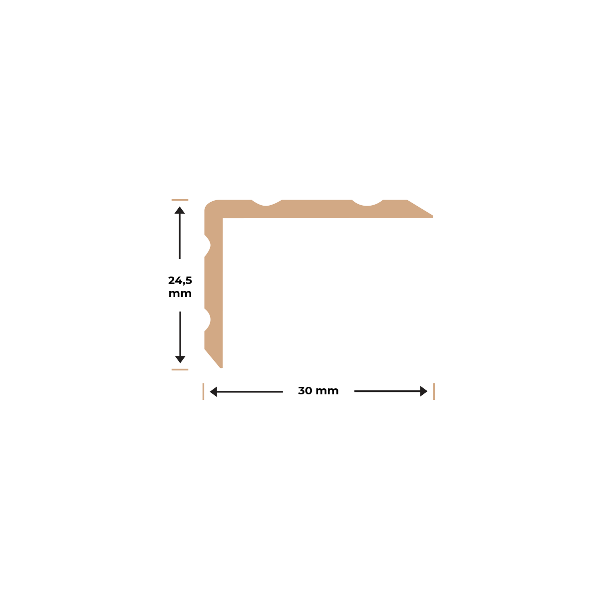 Hoeklijnprofiel zelfklevend 24.5-30mm Brons 100cm - 69402 - Afbeelding 3