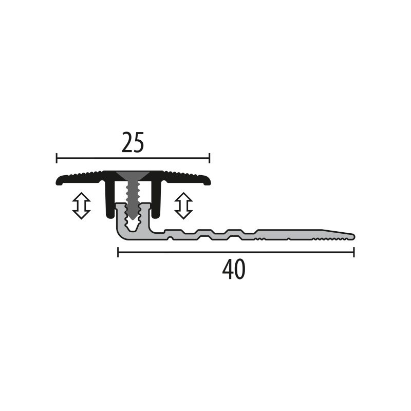Dilatatieprofiel Kuberit schroef 4-9.5mm RVS 300cm - 41755 - Afbeelding 3