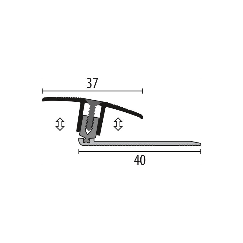 Dilatatieprofiel Kuberit schroef 7-17mm Zand 300cm - 41545 - Afbeelding 3