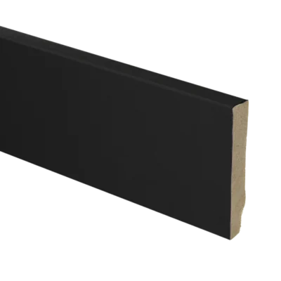 Vochtwerende MDF plint Modern Recht 12x70mm Zwart Folie - 16751