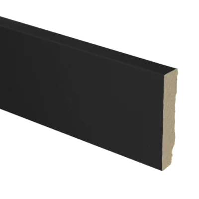 Vochtwerende MDF plint Modern Recht 15x70mm Zwart Folie - 16755